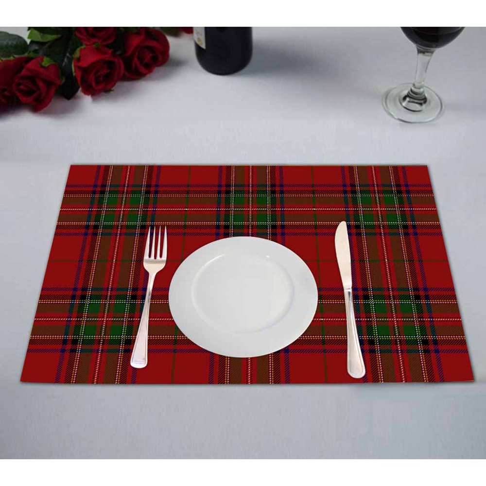 PKQWTM Clan Stewart Scottish Royal Tartan Plaid Kitchen Dining Table