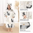thumbnail image 3 of FORMRS Wearable Blanket Hoodie with Sleeves for Kids Cozy Flannel Sweatshirt, Black Cute Cats, 3 of 7