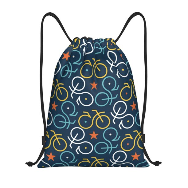Fotbe Bicycle Colorful Bolsa Mochila con Cordón Estampada, Bolsa de Gimnasio Deportiva, Bolsa Cinch, Bolsa con Cordón para Hombres y Mujeres-Medium
