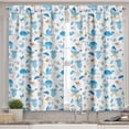 thumbnail image 2 of Ambesonne Cartoon Valance & Curtain, Stork Carrying an Elephant, 55"x24", Amber Black Blue, 2 of 6