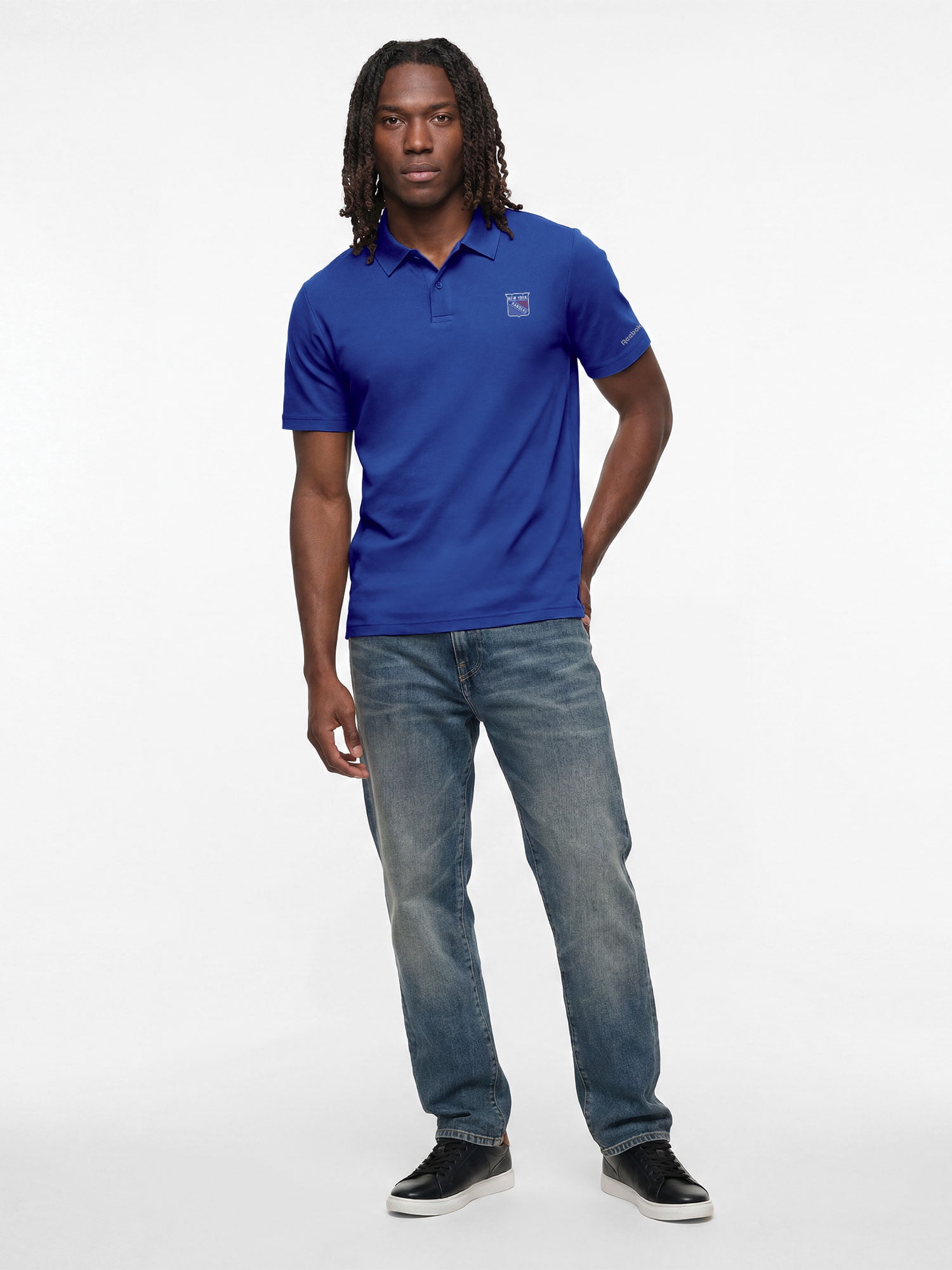 New York Rangers Reebok Mens Short Sleeve Polo Shirt
