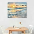 thumbnail image 2 of Orinice  Sunrise At Sea Beach Waves Landscape Canvas Print Painting Wall Art Posters Pictures Home Living Room Decor Friend Gift  16x12in, 2 of 6