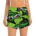thumbnail image 2 of Honeii cartoon largemouth bass fish print a double-layered women's running short, ideal for gym, tennis, and various activities, complete with a practical pocket-Medium, 2 of 7