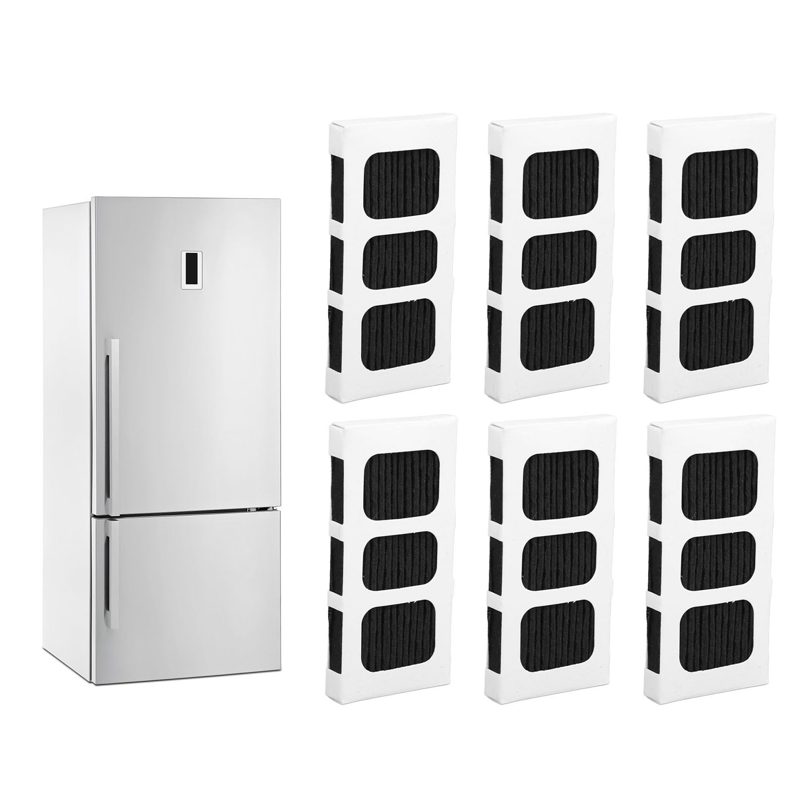 Refrigerator Air Filter Replacement, Replaceable Refrigerator Carbon Activated Air Filter 6pcs Efficient Wide Compatibility  For Paultra2
