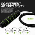 thumbnail image 2 of RDX Skipping Rope with Soft Memory Foam Handles, 10.3FT Adjustable Tangle-Free PVC Coated Steel Jump Cable, Fat Burning Yoga Fitness MMA Weight Loss HIIT Slimming Home Gym Exercise Workout, 2 of 7