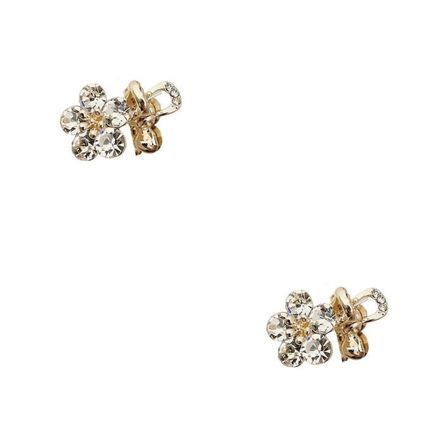 Sonducket Catch Clip Side Sweet Korean Hairpin Mini Crystal Ins Hair Claw Jewelry Bang para mujeres Shopping Picnic White-Mini Blanco-Mini 2piezas