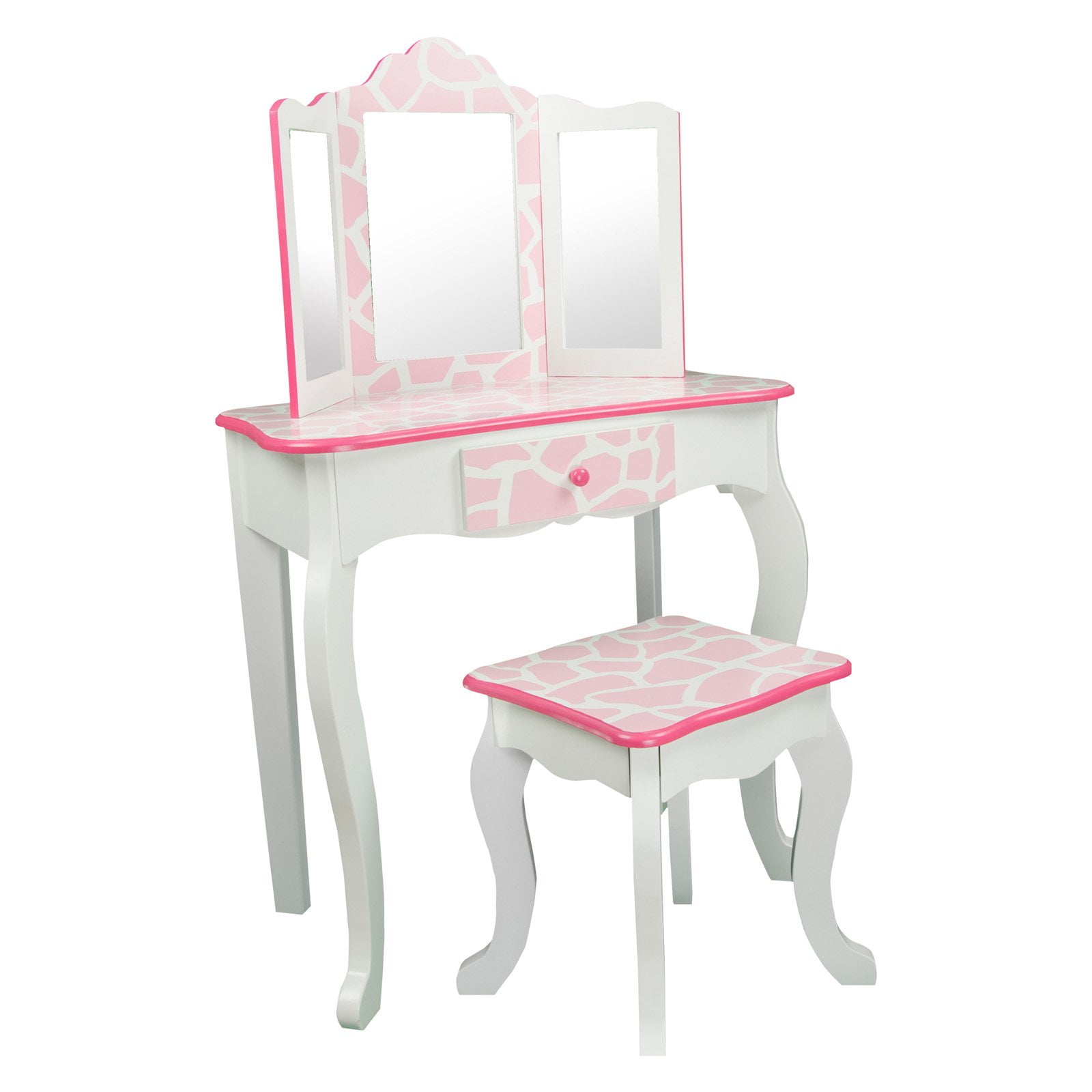 Teamson Kids Fashion Giraffe Prints Gisele Vanity Table Stool Teamson Kids Fashion Giraffe Prints Gisele Vanity Table Stool Set Pink White Com