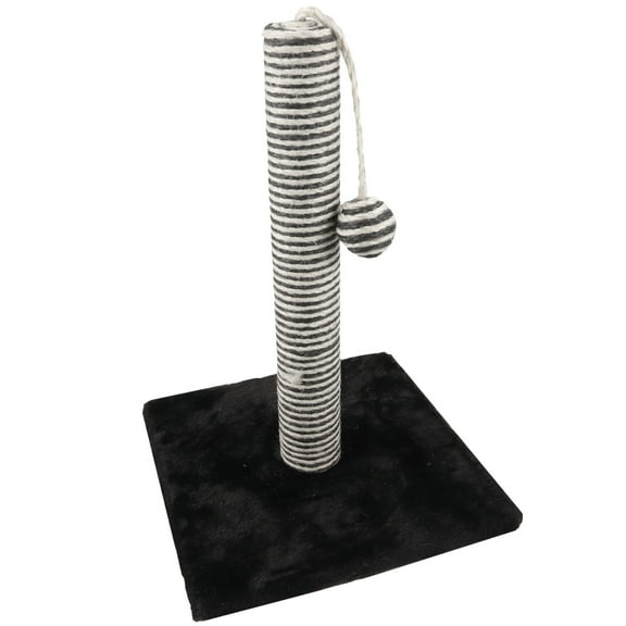 OFFIGAM Black Cat Scratching Post with Hanging , Easy to Install Indoor Pet Scratch Toy for Cats