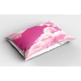 thumbnail image 2 of Coral Pillow Sham Set of 2, Pink Sky with Clouds Conceptual Airy Fantasy Dream Soft Spring Sunset, Quality Microfiber Bedding Item for All Seasons, 26" x 20", Pale Coral Pink, by Ambesonne, 2 of 3