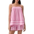 thumbnail image 1 of Ensemble de Pyjama Rayé Y2K pour Femmes, 2 Pcs, Camisole, Hauts Babydoll et Boxeurs Rayés Assortis, Ensemble de Détente, 1 of 8