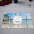 thumbnail image 2 of MKHERT Pink Flamingos Animal On Tropical Beach Placemats Table Mats for Dining Room Kitchen Table Decoration 12x18 inch,Set of 4, 2 of 4