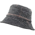 thumbnail image 4 of CoCopeaunts Bucket Hats for Men Winter Warm Vintage Plaid Fisherman Hats Flat Unisex Lattice Wool Basin Hat Soft Foldable, 4 of 8