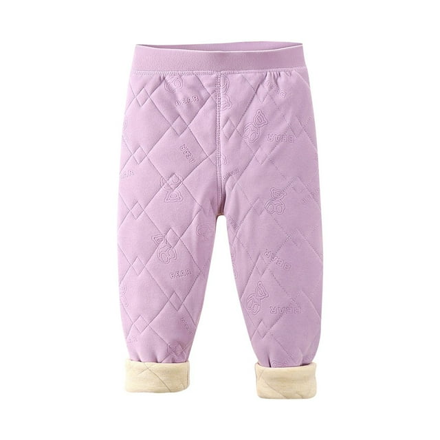 Girls' Warm and Cold-Proof Three-layer Fleece-lined Pants - Perfect for School and Winter Activities