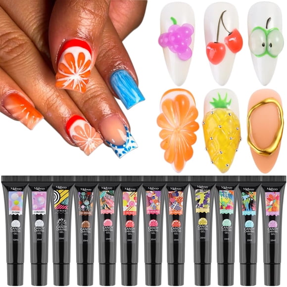 Kit de gel escultor Fcozpjk 3D para decoración de uñas con 12 colores, 8 ml
