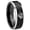 Black 2 Tone Beveled Edge, variant on Wolf Head Concave Black Tungsten Men Ring 10MM