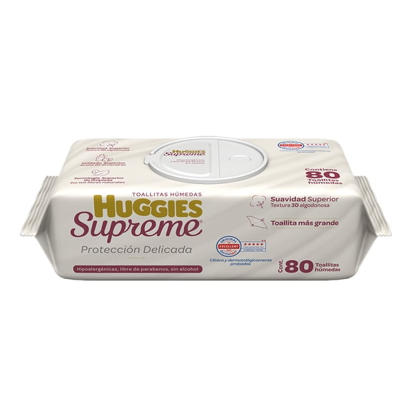 Toallitas Húmedas para Bebé Huggies Supreme Protección Delicada 80 piezas