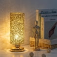 thumbnail image 5 of Bedside Table Lamp - Stylish Bedside Table, Decorative Home Table Lamp with Metal Wiring Shade for Bedroom, Living Room, Guest Room, office, College Dorm - Gold, 5 of 5