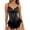 Black, variant on Women's Sexy Cutout Bodysuit Lace Patchwork Underwire Teddy Push-Up Bra Backless Ruffled Hem Babydoll Adjustable Spaghetti Straps XL