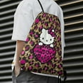 thumbnail image 4 of Hello Kitty Drawstring Backpack Water Resistant String Bag Sackpack Cinch for Sports, Gym, Travel, Swimming, Yoga, Beach, 4 of 7