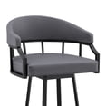 thumbnail image 6 of Armen Living Palmdale 30" Swivel Faux Leather Bar Stool-Color:Slate Grey / Black, 6 of 10