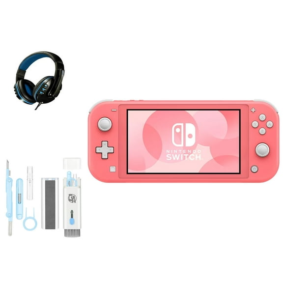 Pre-Owned Nintendo Switch Lite - Coral with BOLT AXTION Cleaning Kit Headset Bundle ( )