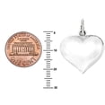 thumbnail image 3 of Ritastephens Sterling Silver Shiny Puffed Large Heart Charm Pendant Necklace, 18 in, Cuban Link, 3 of 5
