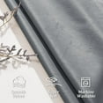 thumbnail image 3 of JIUZHEN Grey Velvet Curtains 96 inches for Living Room - Soft Retro Blackout Velvet Drapes Rod Pocket Room Darkening Thermal Insulated for Bedroom/Gallery, 52W x 96L, 2 Panels with Tiebacks, 3 of 11