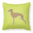 thumbnail image 1 of Carolines Treasures BB3814PW1818 Italian Greyhound Checkerboard Green Fabric Decorative Pillow, 1 of 1