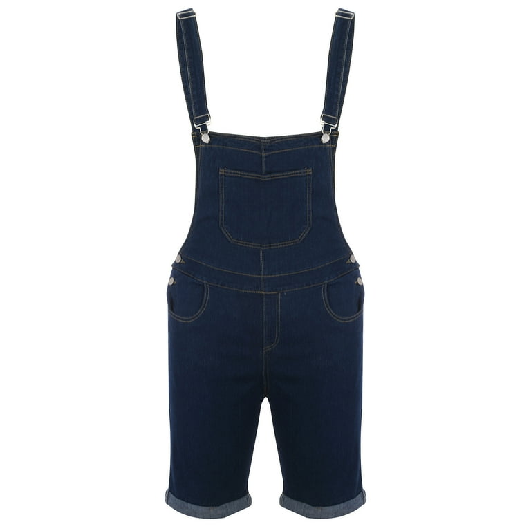 DDAPJ pyju Mens Denim Bib Overall Shorts Jeans Jumpsuit
