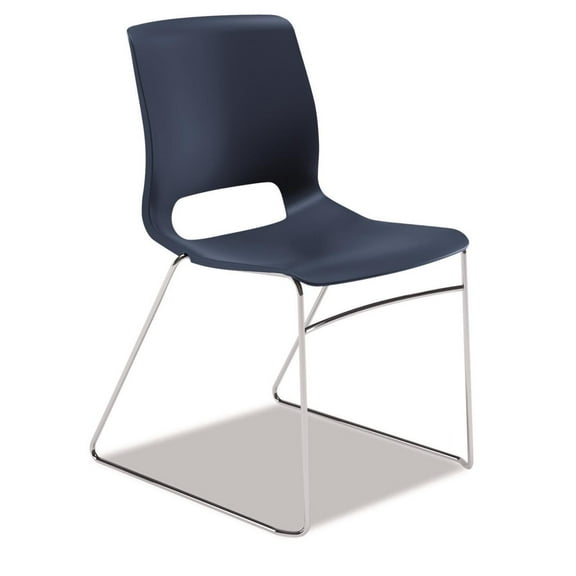 HON Motivate Sled-based Stacking Chairs Polypropylene Regatta Seat - Silver Frame