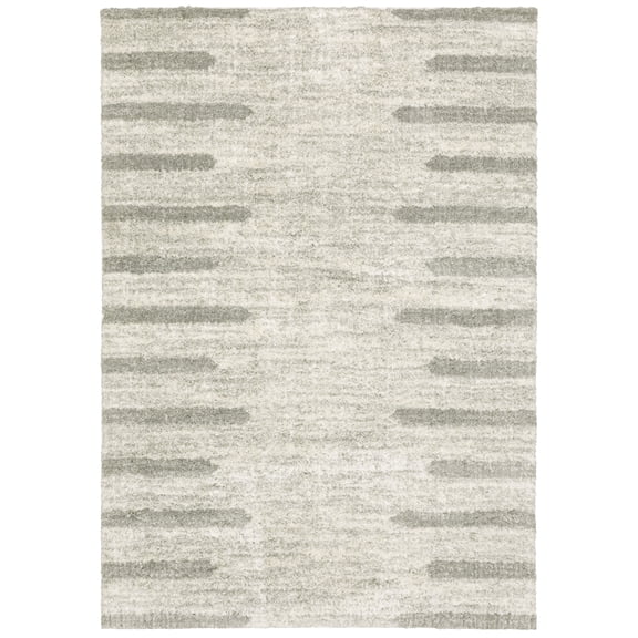 Woven Trends Apus - 5605H - Modern Style, Striped Pattern, Stain Resitant, Living Room, Dining Room, Office, Low Pile Polyester Area Rug in Ivory - 5' x 8'