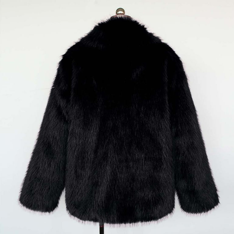 OGLCCG Mens Faux Fur Coat Winter Warm Shaggy Casual Oversized