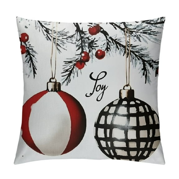 Patifu Merry Christmas Throw Pillow Covers Christmas Trees Joy Decorative Pillowcases Farmhouse Xmax Winter Holiday Patio Cushion Cases for Sofa Couch Home 12x12in