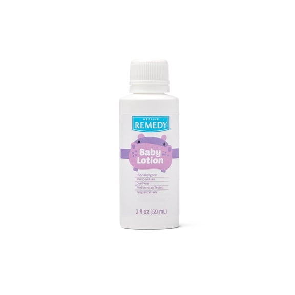 Medline Remedy Baby Lotion, Fragrance-Free, 2 oz. Pack of 4
