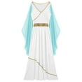 thumbnail image 5 of XUNZOO Women's Greek Beauty Roman Queen Toga Dress Ancient Grecian Empress Maxi Gown Light Blue S, 5 of 6