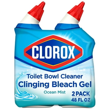 Clorox Toilet  Cleaner Clinging Bleach Gel, Ocean Mist, 24 fl oz, 2 Pack