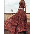 thumbnail image 4 of Vestidos largos bohemios con cuello en V de TEELYNN para mujer, vestidos vintage 2022 con estampado floral y mangas abullonadas, vestidos de verano gitanos hippies, vestidos bohemios, 4 of 4