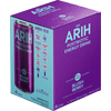 ARIH Postbiotic Energy Drink, Zero Sugar Clean Energy Drink with 100mg Natural Caffeine, Blush Berry, 12 fl oz, 4 Pack