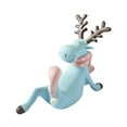 thumbnail image 2 of Reindeer Figurine Deer Statue Nordic Style Resin Animal Sculpture Home Bedroom Office Table Decoration Ornaments Collectible - blue color two, 2 of 7