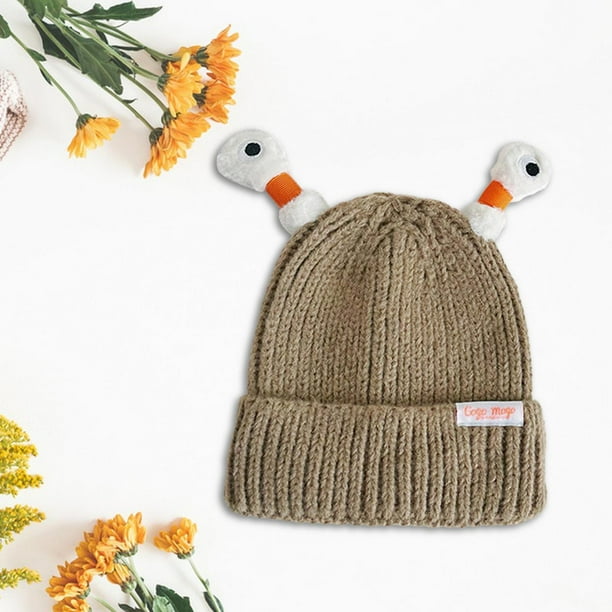 Gorro de punto CUTICAT cálido Cómodo Lindo para Adultos y niños caqui