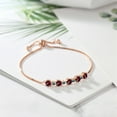 thumbnail image 3 of Gem Stone King 3.26 Ct Red Rhodolite Garnet Blue Diamond 18K Rose Gold Plated Silver Tennis Bracelet for Women, 3 of 3