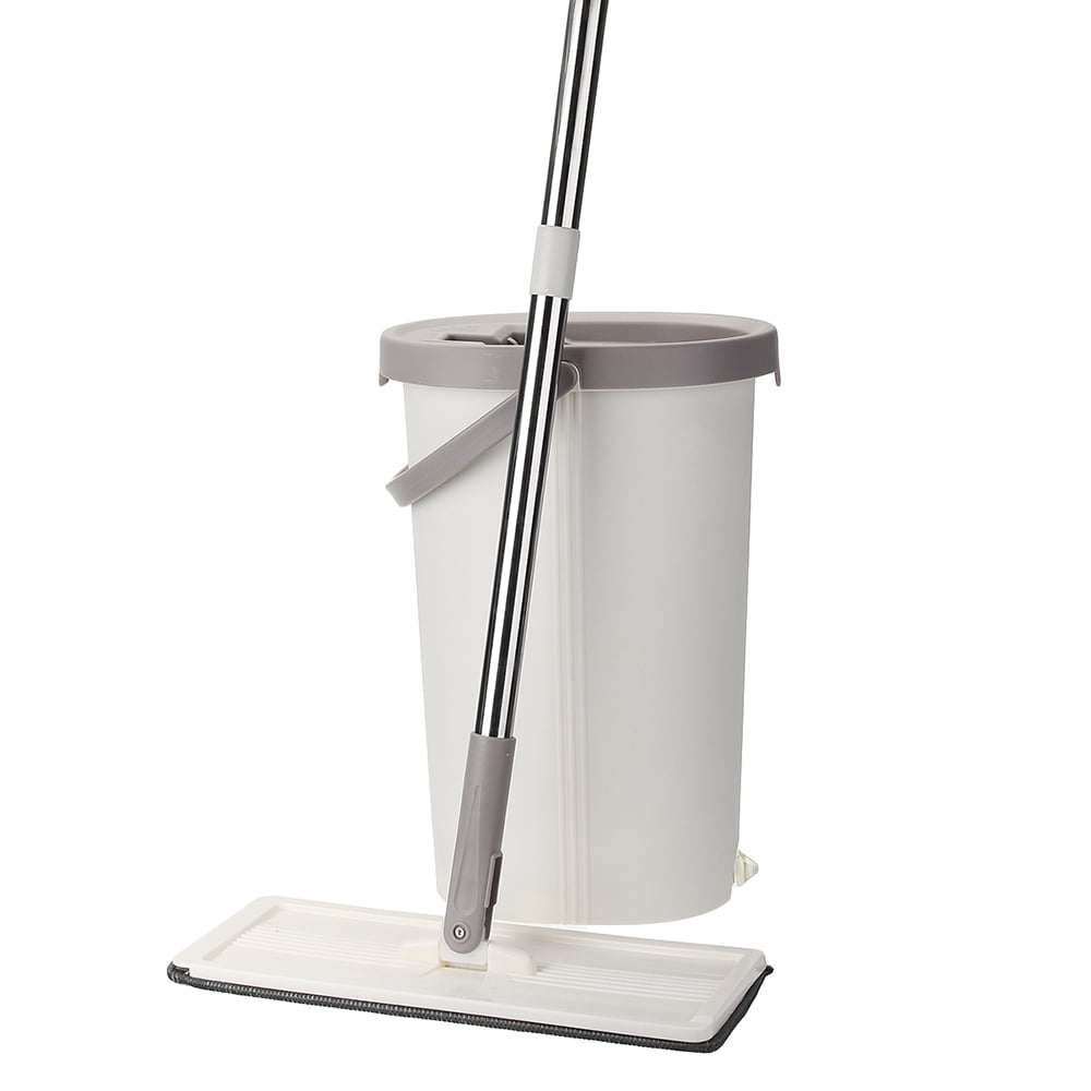 Self Wringing Mop Bucket Set Wet & Dry Cleaning Flat Floor Mop with ...