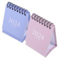 thumbnail image 5 of Mini calendario de escritorio de 2024 años, minicalendario decorativo en espiral, calendario de mesa, 2 uds., 5 of 5