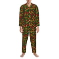 thumbnail image 3 of Naloa Color Music1 Men’s Pajamas Set - Long Sleeve Button Down Sleep Shirt and Pajama Bottoms Sleepwear Set-, 3 of 7