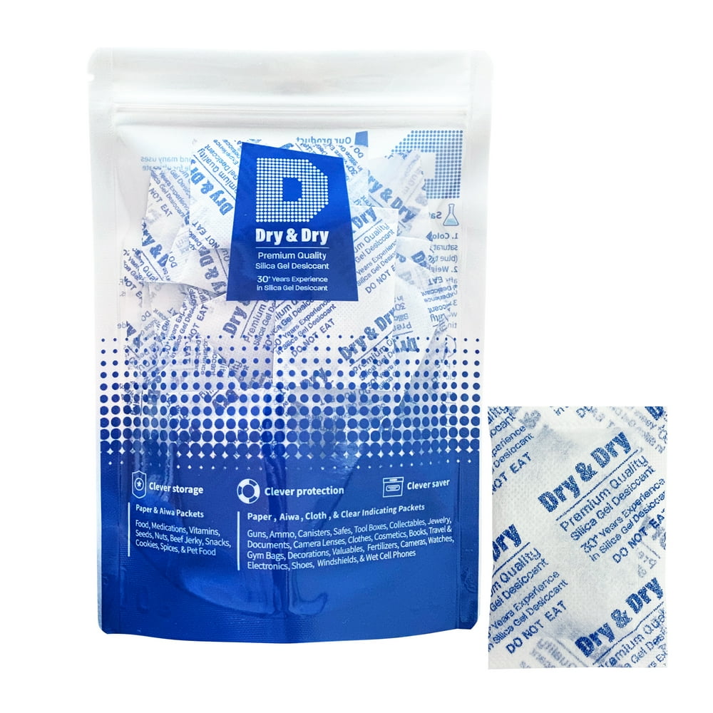 5 Gram [30 Packs] "Dry & Dry" Premium Silica Gel Packets Desiccant