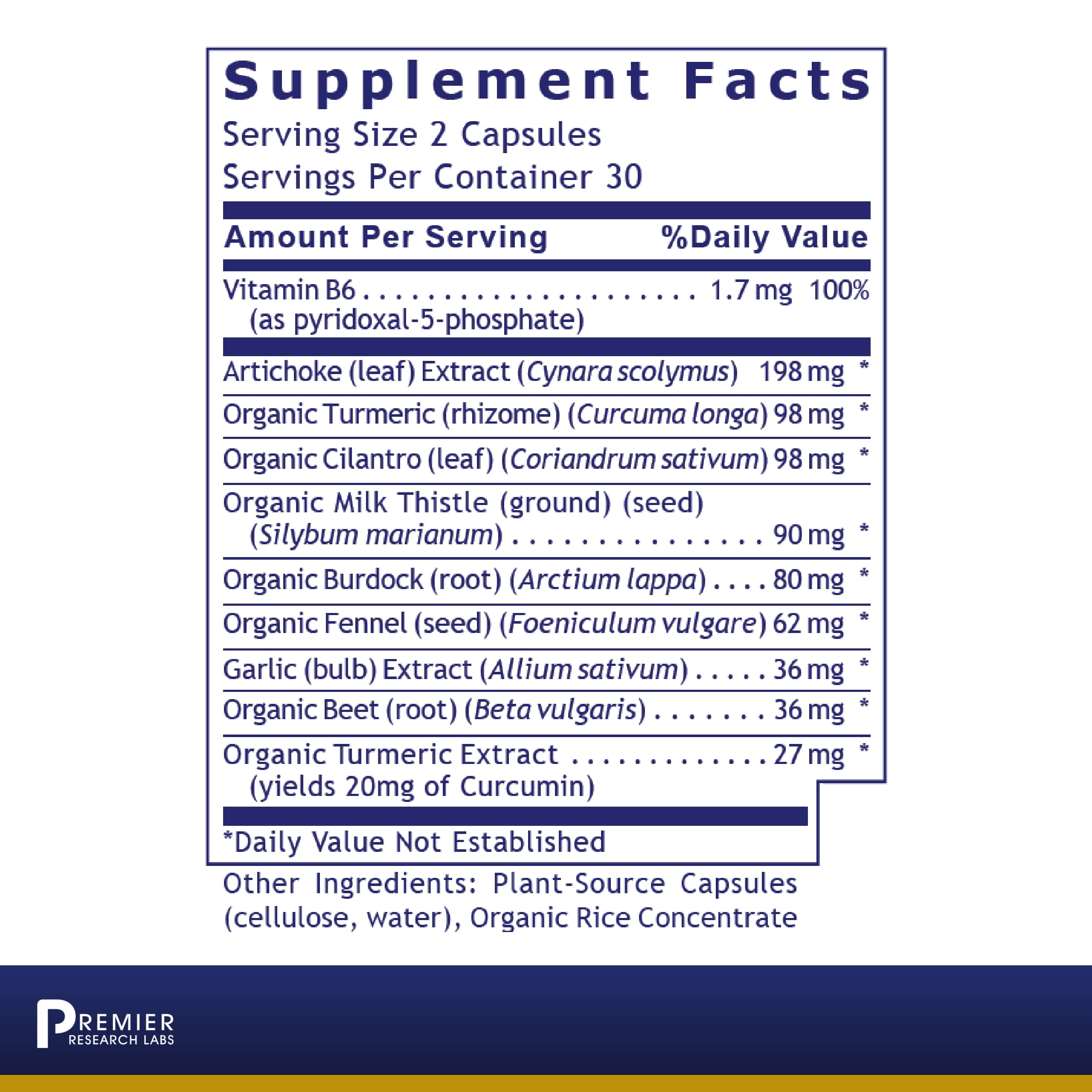 Premier Research Labs BiliVen - For Gallbladder Health & Detoxification - With Artichoke, Turmeric & Cilantro - Cleanse Detox Support - 60 Plant-Source Capsules