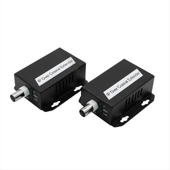IP Network to Coaxial Extender Transfer From Net Cable Transmission to Coax Line 500M Ethernet Converter for CCTV,1 x Coaxial extender kit,Black