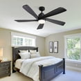 thumbnail image 4 of Sofucor 52-Inch Black Wood Blade Ceiling Fan with LED Light and Remote Control - Modern, Farmhouse, Contemporary, 4 of 9