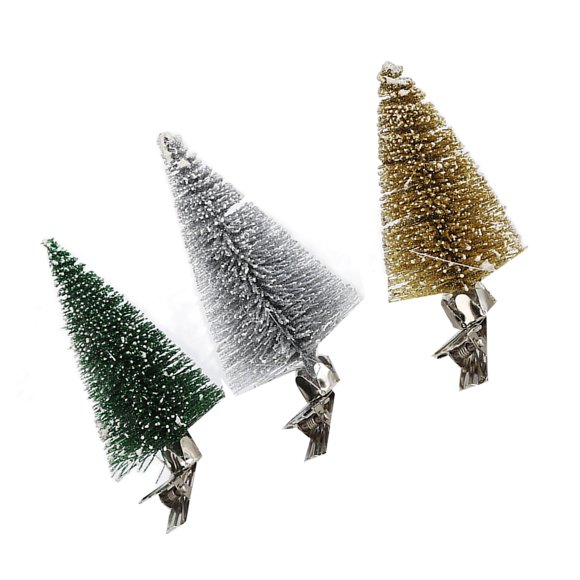 Christmas Pine Tree Decoration Clip, Compact Christmas Clip Vivid 3Pcs Decorative for Home