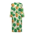 thumbnail image 4 of Yuyamidu Pineapple Bathrobes for Women Long Sleeve Robes Size L Palm Leaves Kimono Robe Green Nightgown with Waist Belt Lightweight V Neck Sleep Dress for Spring Summer Fall, 4 of 7